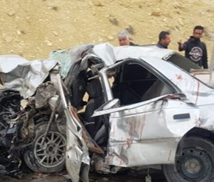 برخورد خودروی پژو ۴۰۵ با گاردریل در محور یاسوج_ اصفهان ۲نفر را به کام مرگ کشاند