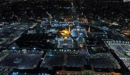 تصاویر هوایی از حرم امام رضا (ع) در شب میلاد ثامن الحجج