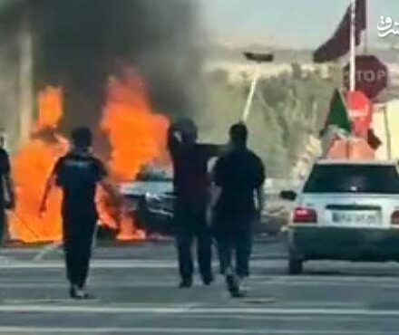 فیلم/ ترمز بریدن تریلی و انفجار یک خودرو سواری