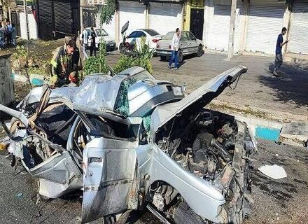 تصاویری جدید از لحظه تصادف مرگبار تریلی با ۱۱ خودرو در خیابان استخر