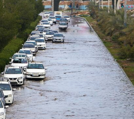 بارش باران و آبگرفتگی معابر در اهواز